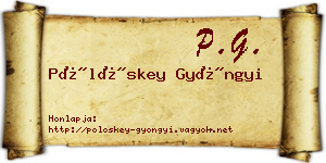 Pölöskey Gyöngyi névjegykártya