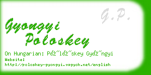 gyongyi poloskey business card